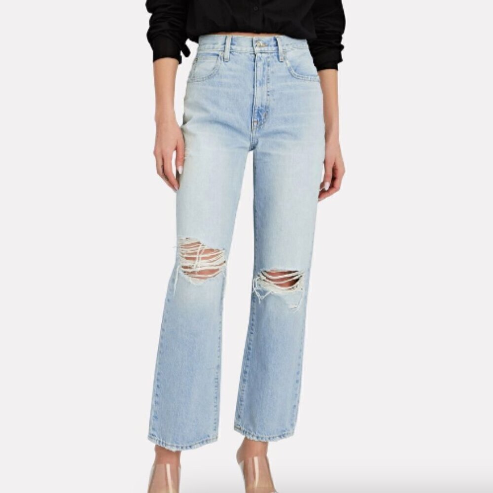SLVRLAKE‎ London Distressed Ankle Jeans in Light Denim sz 27
